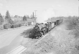 Northern Pacific mixed train number 591 near Chehalis, Washington, in 1954.