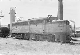 Spokane, Portland & Seattle Railway diesel locomotive number 860 at Tacoma, Washington in 1970.