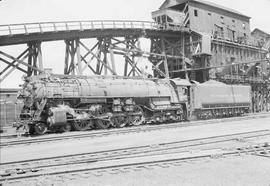 Northern Pacific steam locomotive 2687 at Spokane, Washington, in 1953.