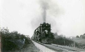 Great Northern Railway steam locomotive 2049 in Washington State in 1947.