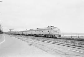 Union Pacific Railroad diesel locomotive number 960 at Tacoma, Washington in 1971.