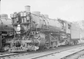 Northern Pacific steam locomotive 1849 at Garrison, Montana, in 1943.