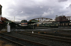 Amtrak diesel locomotive 239 at Portland, Oregon in 1978.