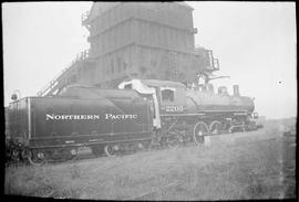 Northern Pacific steam locomotive 2203 at Tacoma, Washington, in 1936.