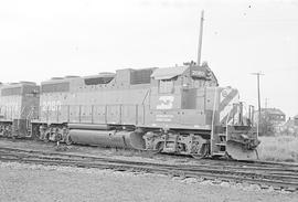 Burlington Northern diesel locomotive 2080 at Hoquiam, Washington in 1972.