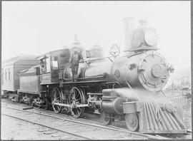 Northern Pacific steam locomotive 732 at Ocosta, Washington, in 1903.