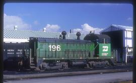 Burlington Northern 196 at Vancouver, British Columbia in 1978.