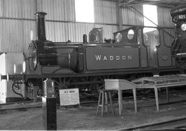 Canadian Railway Museum steam locomotive Waddon number 54 at Delson, Quebec on August 24, 1969.