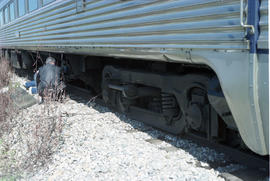 British Columbia Railway Company rail diesel car 12 at Dawson Creek, British Columbia on May 27, ...