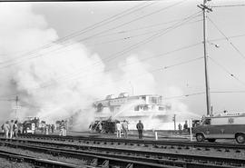 Top of the Ocean restaurant fire near McCarver Street, Washington in 1977.