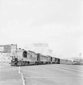 Northern Pacific diesel locomotive 284 at Tacoma, Washington, in 1967.