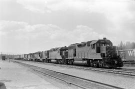 Western Pacific Railroad diesel locomotive 3518 at Applegate, California on August 19, 1977.