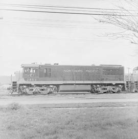 Northern Pacific diesel locomotive number 2803 at Auburn, Washington, in 1967.