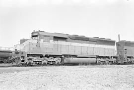 Burlington Northern diesel locomotive 6443 at Auburn, Washington in 1971.