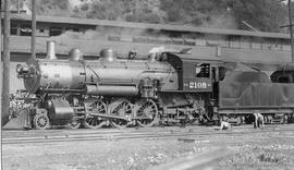 Northern Pacific steam locomotive 2108 at Argo, Washington, in 1925.