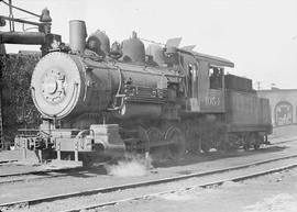 Northern Pacific steam locomotive 1054 at Tacoma, Washington, in 1944.