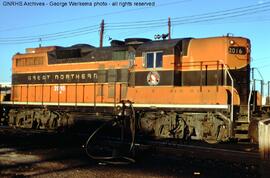 Burlington Northern Diesel Locomotive 2016 at Denver, Colorado, 1970