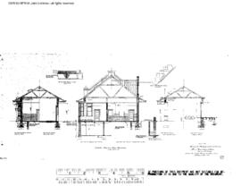 Northern Pacific Engineering Drawing, Depot at Pullman, Washington, 1916