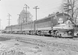 Northern Pacific diesel locomotive number 6005 at Auburn, Washington, in 1950.