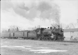 Northern Pacific passenger train number 62 at Rush City, Minnesota, in 1950.