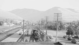 Northern Pacific steam locomotive 1356 at Missoula, Montana, in 1955.