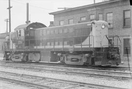 Northern Pacific diesel locomotive number 158 at Dilworth, Minnesota, in 1946.