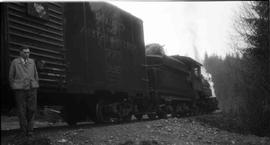 Pacific Coast Railroad freight train at Taylor, Washington in 1944.