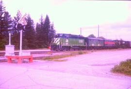 Burlington Northern 2221, Burlington Northern 801 at Sumas, Washington in 1974.