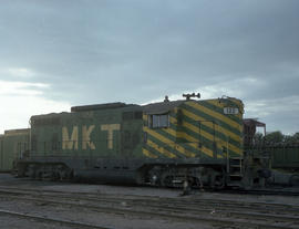 Missouri, Kansas & Texas Railway diesel locomotive 122 at Oklahoma City, Oklahoma on June 23,...