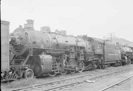 Northern Pacific steam locomotive 1827 at Brainerd, Minnesota, in 1954.