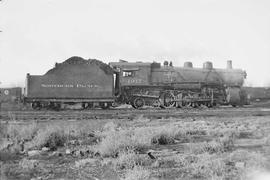 Northern Pacific steam locomotive 1917 at Forsyth, Montana, in 1935.