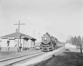 Northern Pacific passenger train at Little Rock, Washington, in 1957.