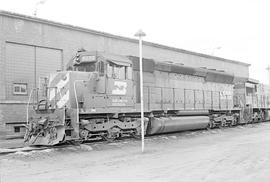 Burlington Northern diesel locomotive 6539 at Auburn, Washington in 1973.