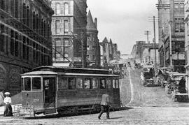 Tacoma Railway and Power Company streetcar 29 at Tacoma, Washington, circa 1898.