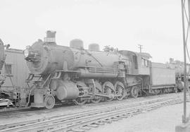 Northern Pacific steam locomotive 1557 at Brainerd, Minnesota, in 1954.