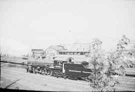 Northern Pacific steam locomotive 2185 at Tacoma-McCarver St, Washington, in 1936.