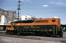 Great Northern Railway Company diesel locomotive 323 at Portland, Oregon (undated).