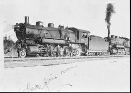 Northern Pacific steam locomotive 1502 at White Pine, Montana, in 1909.