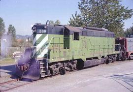 Northern Pacific Railroad Diesel Locomotive number 560 at Tacoma, Washington in 1987.