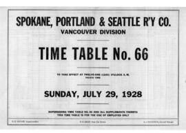 Spokane, Portland, and Seattle Railway (SP&S) Vancouver Division Employee Timetable Number 66...