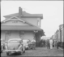 Northern Pacific station at Pe Ell, Washington, in 1954.