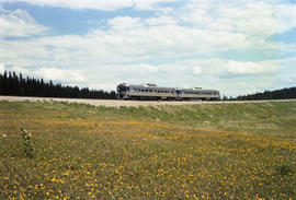 British Columbia Railway Company rail diesel car BC-11 at Horse Shoe Curve, British Columbia on M...