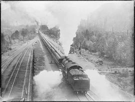 Northern Pacific passenger train at Lester, Washington, circa 1912.