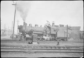 Northern Pacific steam locomotive 2111 at Tacoma, Washington, in 1934.