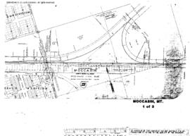 Plat Map of Great Northern Facilities at Moccasin, Montana, 1914