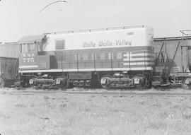 Walla Walla Valley Railway diesel locomotive 775 at Auburn, Washington in 1950.