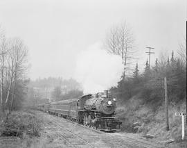 Northern Pacific Railway steam locomotive 1372 at Kenmore, Washington on December 02, 1956.