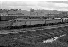 Amtrak diesel locomotive 340 at Tacoma, Washington in January 1973.