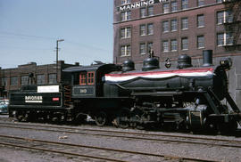 Rayonier Incorporated steam locomotive 90 at Portland, Oregon in 1963.