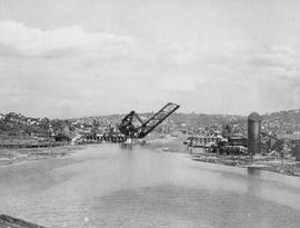 Northern Pacific bascule bridge at Seattle, Washington, circa 1928.